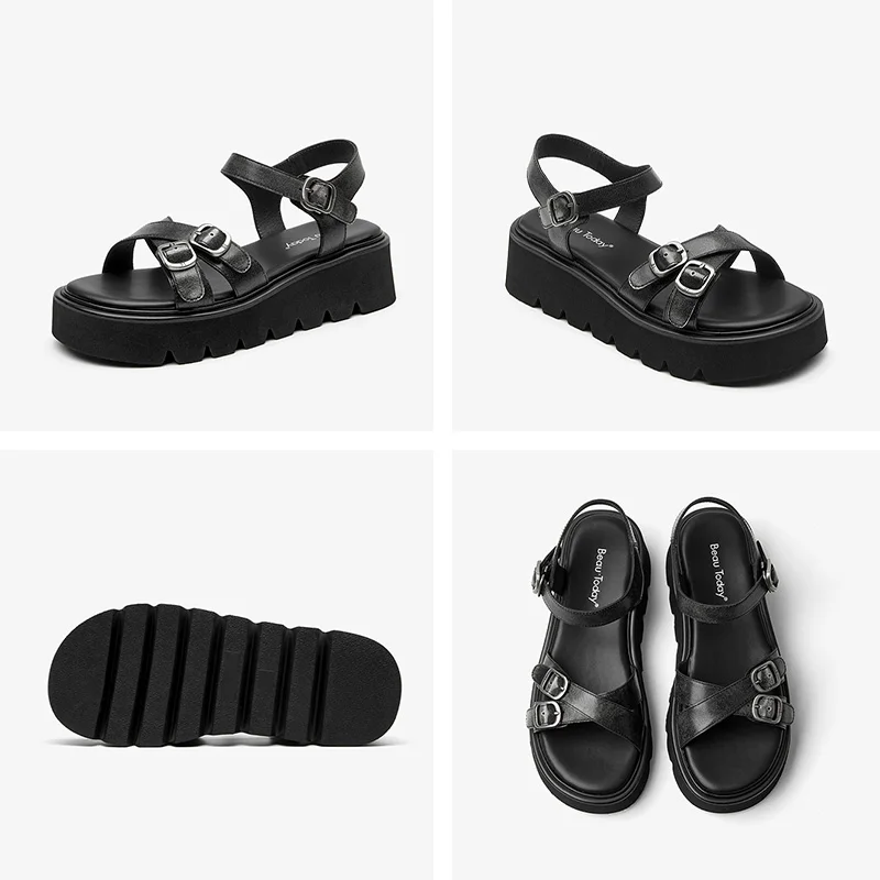 USS Shoes Nina Women's Comfortable Platform Leather Sandals - Luxuryurbanwear
