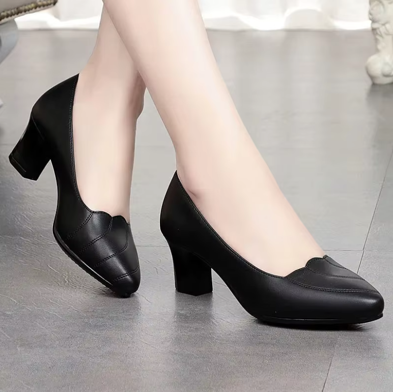 USS Shoes Noelia Women's Soft Leather Pumps Sale Drop Black (Size 7)