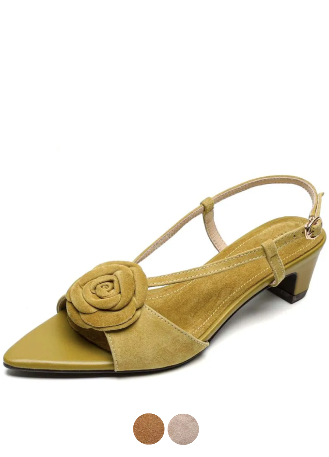 USS Shoes Nubia Women's Natural Suede Leather Flower Decoration Sandals