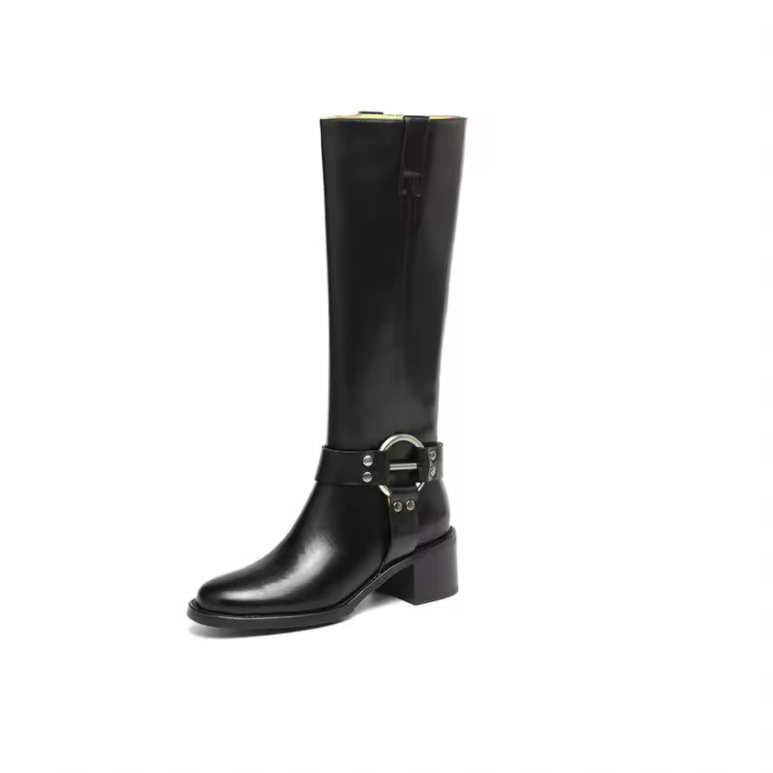 USS Shoes Olei Women's Knee-High Round Toe Western Boots - Luxuryurbanwear