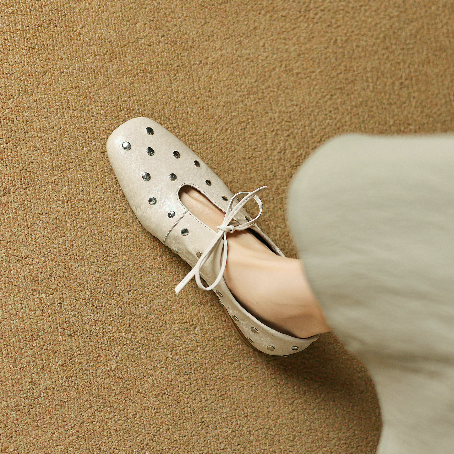 USS Shoes Olga Women's Casual Rivets Heels Flats - Luxuryurbanwear
