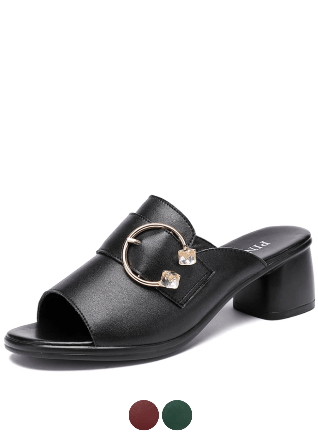USS Shoes Olivia Women's High Heels Fashion Rhinestone Leather Slippers