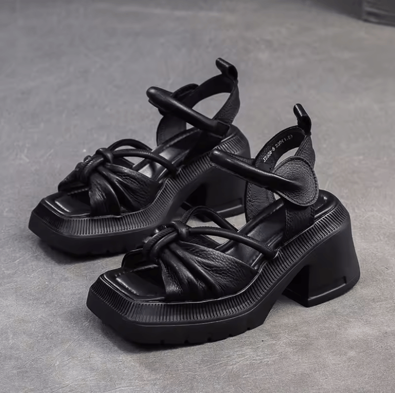 USS Shoes Olivia Women's Thick Sole Leather Retro Sandals