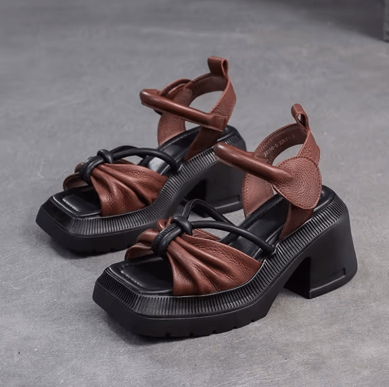 USS Shoes Olivia Women's Thick Sole Leather Retro Sandals