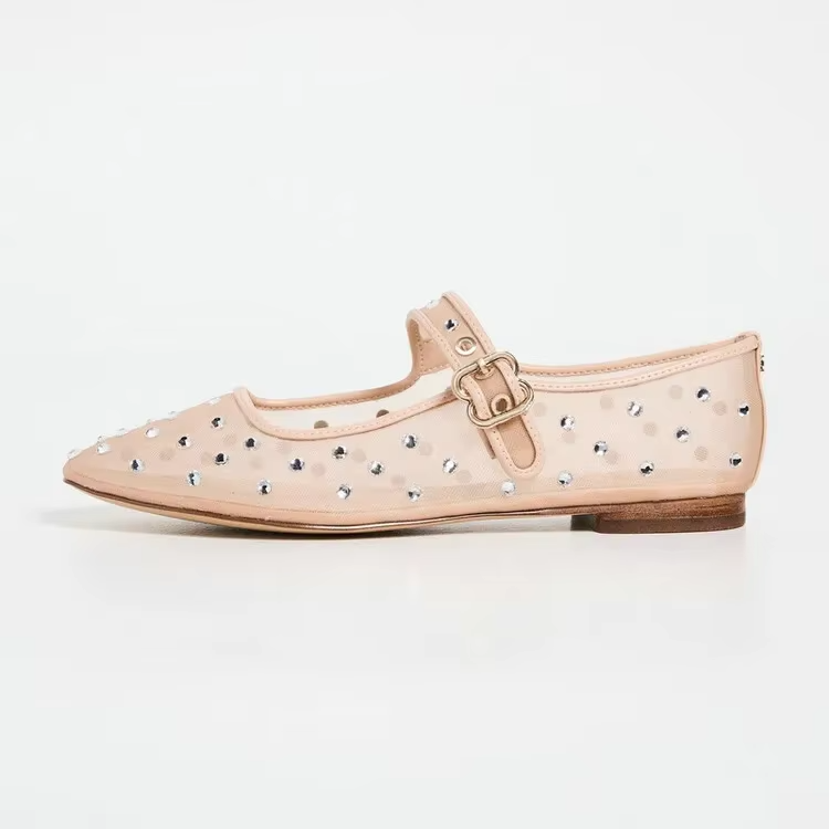 USS Shoes Oralia Women's Rhinestone Ballet Flats - Luxuryurbanwear