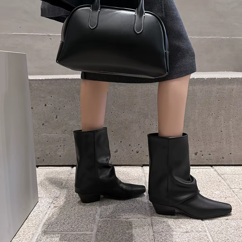 USS Shoes Oriana Women's Cowboy Square Toe Boots - Luxuryurbanwear