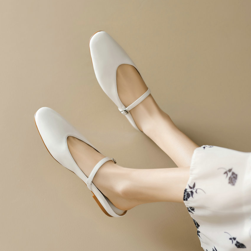 USS Shoes Oriana Women's Leather Summer Flat Mules - Luxuryurbanwear