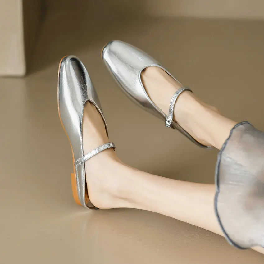 USS Shoes Oriana Women's Leather Summer Flat Mules - Luxuryurbanwear