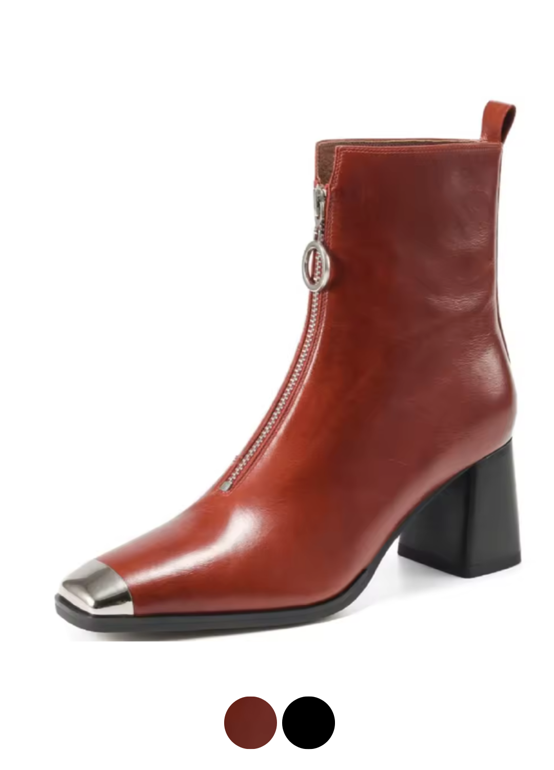 USS Shoes Oriana Women's Metal Square Toe Leather Ankle Boots - Luxuryurbanwear