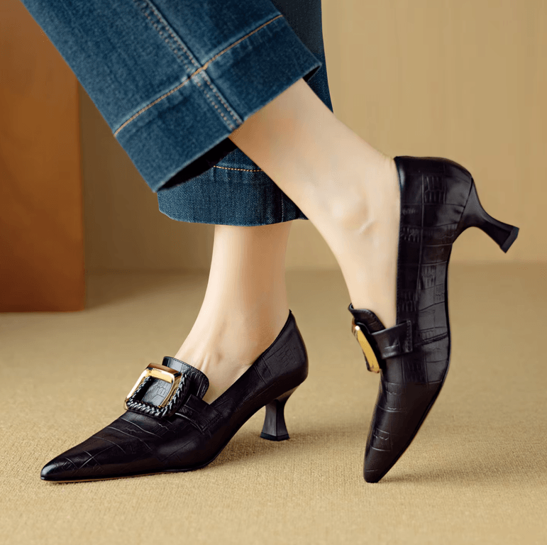USS Shoes Oriana Women's Pointed Toe Mid Heel Dress Pumps