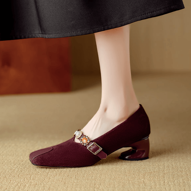 USS Shoes Raima Women's Leather Mid Heels Dress Pumps
