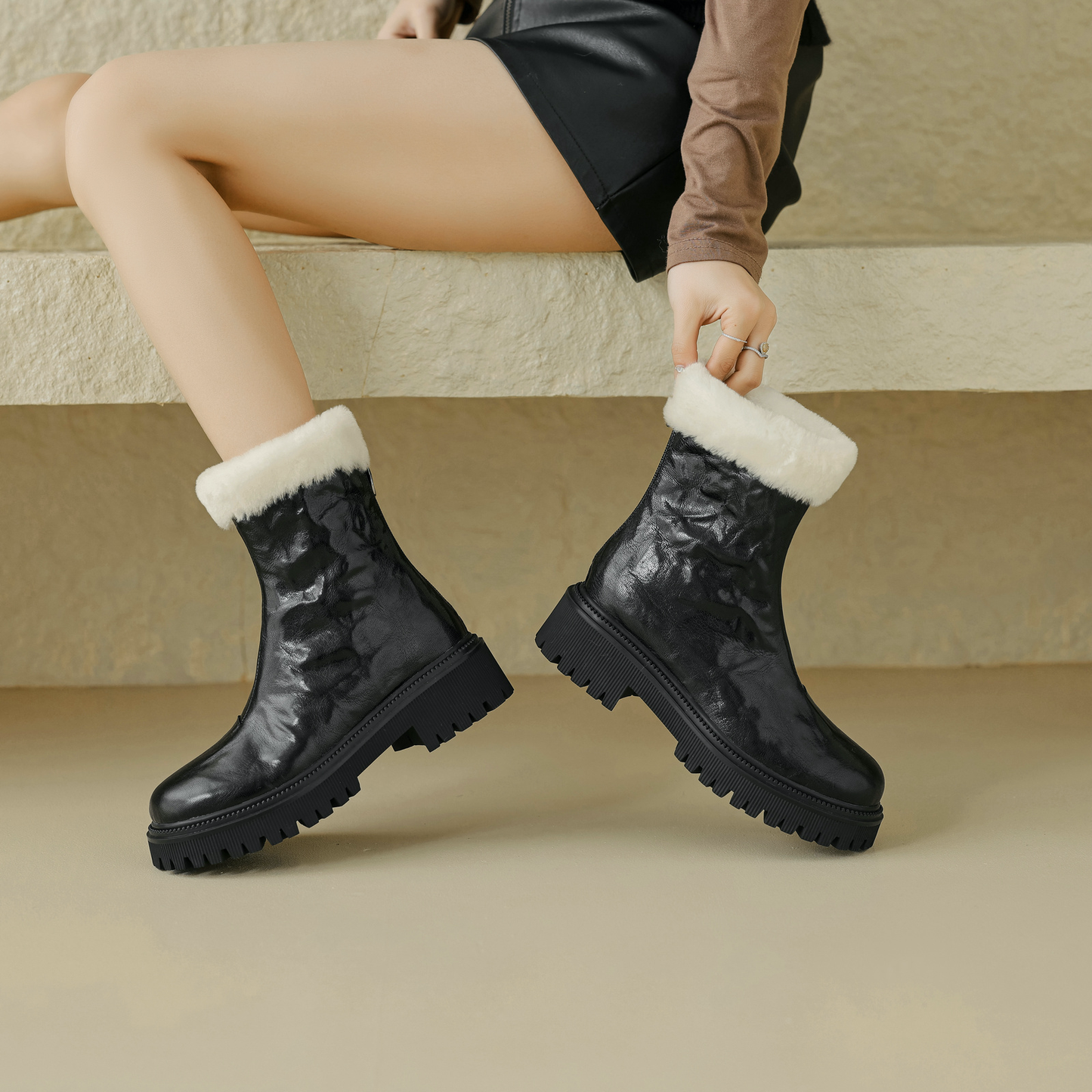 LUW Shoes Reina Women's Platform Winter Ankle Boots