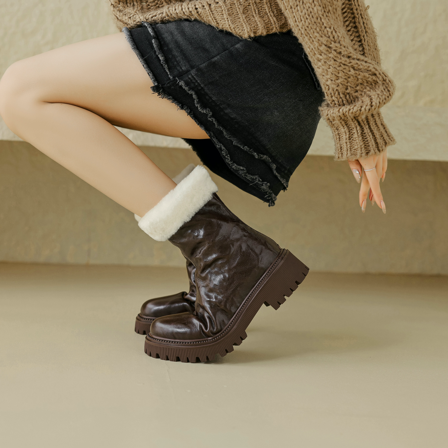 LUW Shoes Reina Women's Platform Winter Ankle Boots