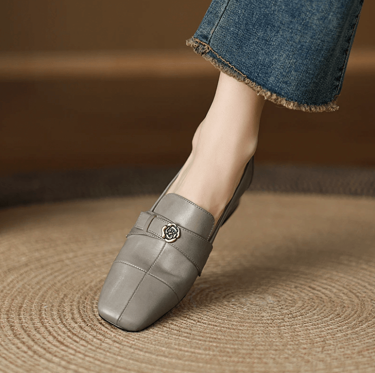 USS Shoes Anais Women's Leather Mid Heel British Sle Loafers