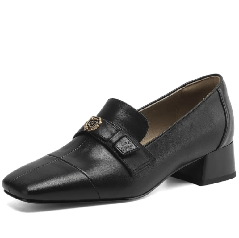 USS Shoes Anais Women's Leather Mid Heel British Sle Loafers