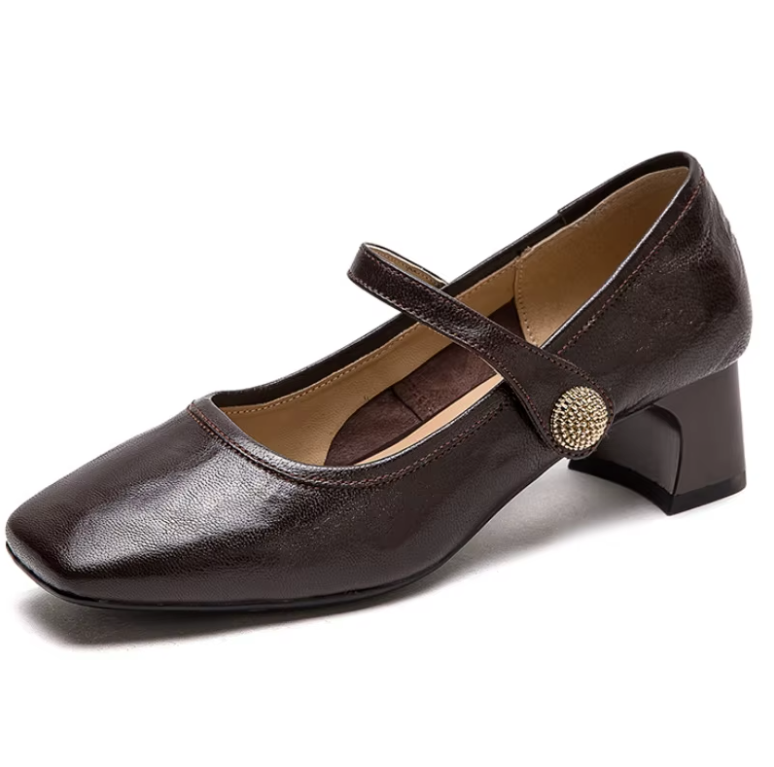 USS Shoes Rosa Women's Square Toe Leather Pumps - Luxuryurbanwear