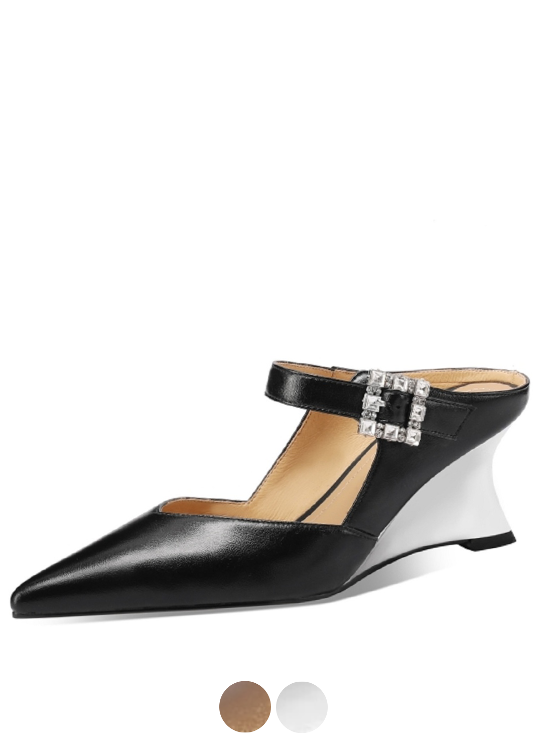 USS Shoes Ruth Women's Pointed-Toe Wedge Mules - Luxuryurbanwear