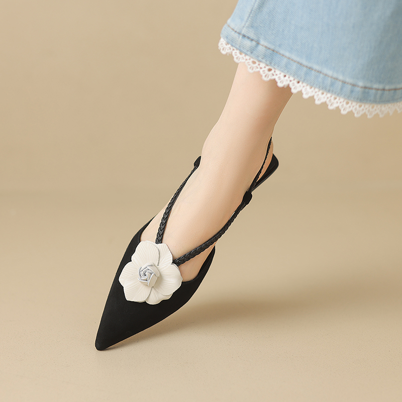 USS Shoes Scarlet Women's Leather Pointed Toe Flower Dress Sandals - Luxuryurbanwear