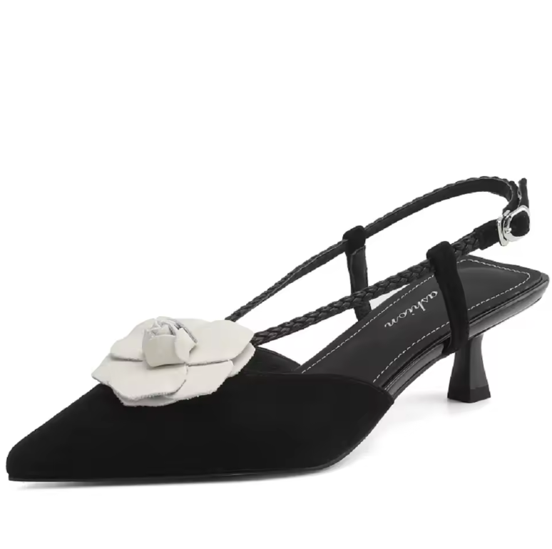 USS Shoes Scarlet Women's Leather Pointed Toe Flower Dress Sandals - Luxuryurbanwear