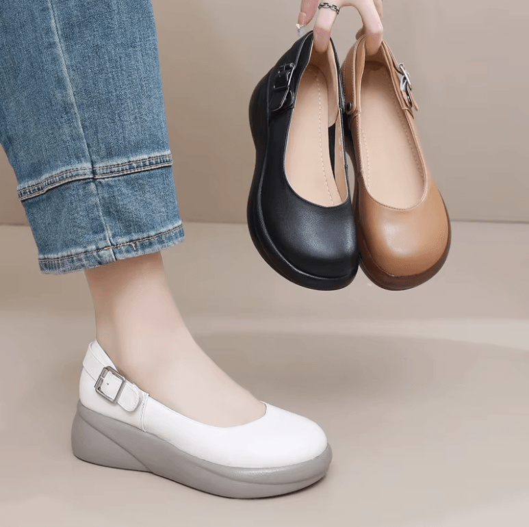 USS Shoes Silvana Women's Soft Round Toe Leather Platform Shoes