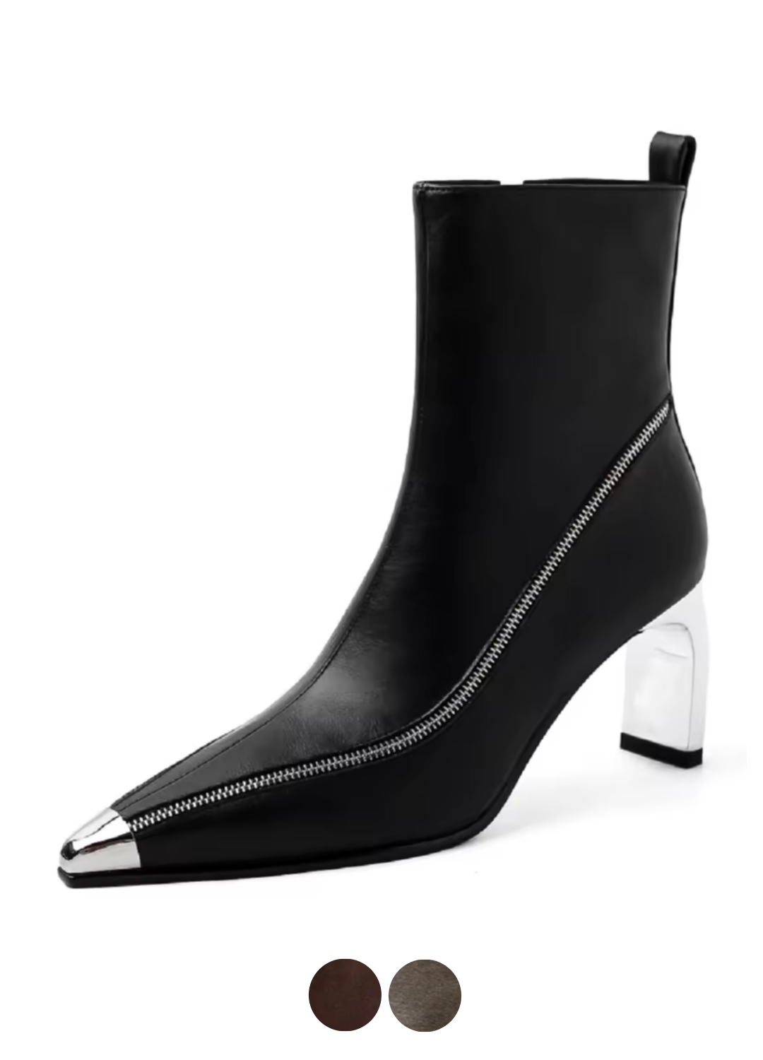 USS Shoes Sonia Leather Pointed Toe Zipper Ankle Boots - Luxuryurbanwear