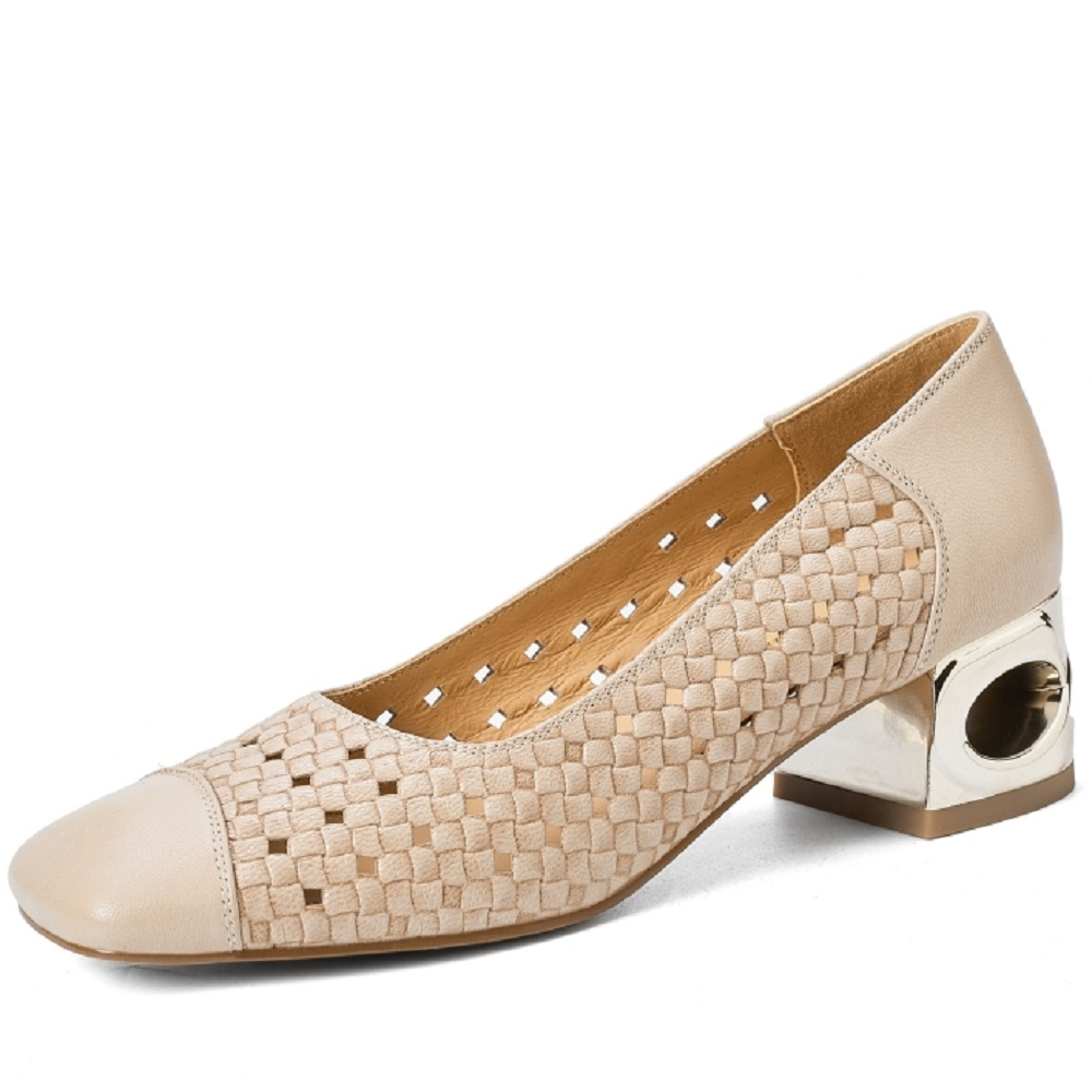 USS Shoes Sylvia Women's Hollow-Out Leather Pumps - Luxuryurbanwear