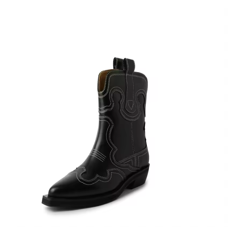 LUW Shoes Triana Leather Mid-Calf Western Boots