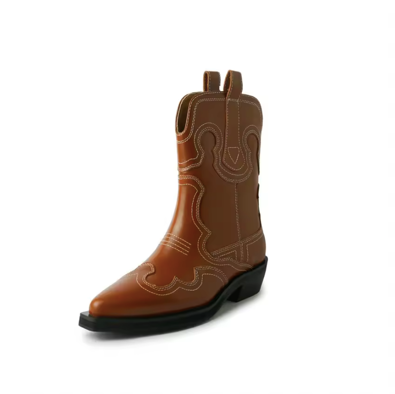 LUW Shoes Triana Leather Mid-Calf Western Boots