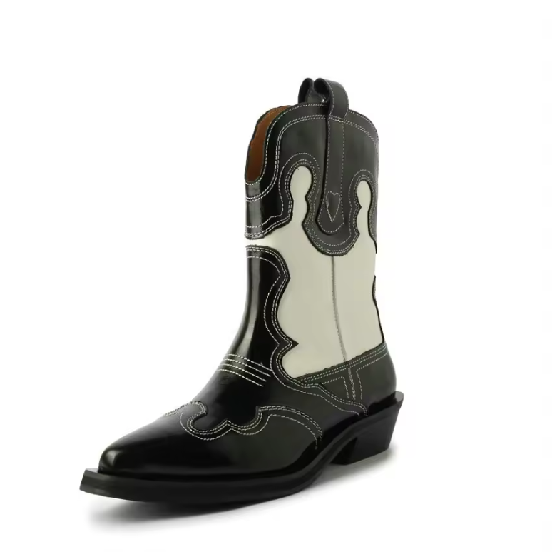 LUW Shoes Triana Leather Mid-Calf Western Boots