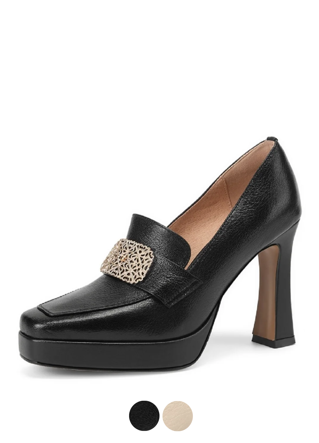 USS Shoes Valentina Women's Square Toe Platform Pumps Sale Drop Black (Size 6)