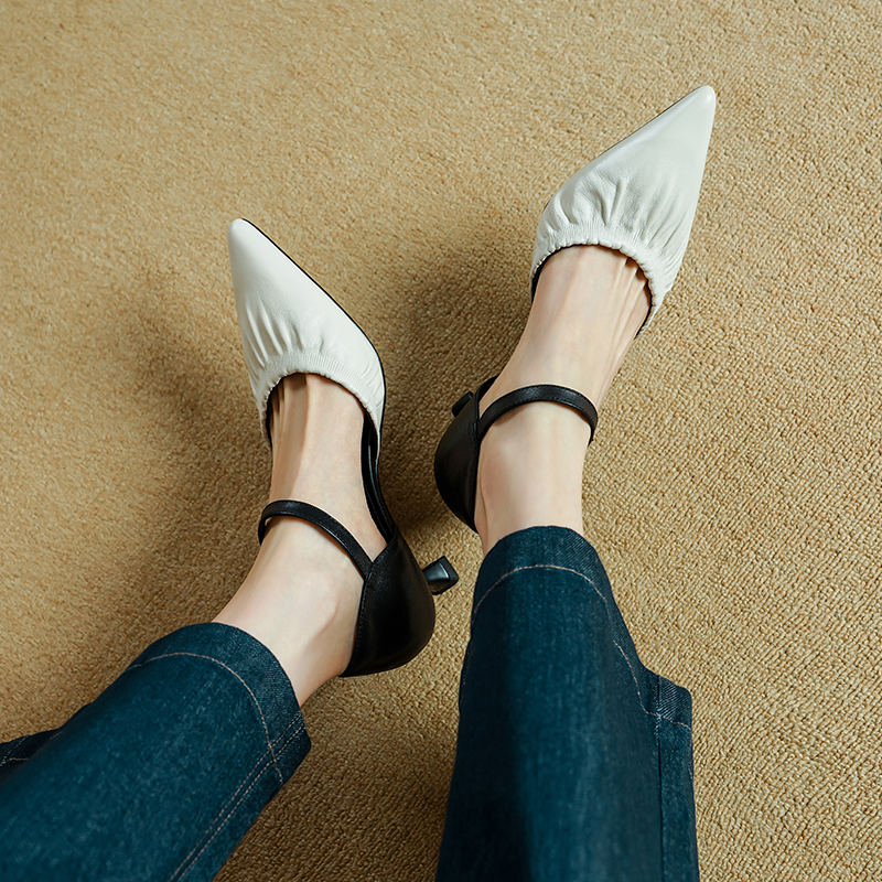 USS Shoes Bela Women's Leather Mid Heel Sandals - Luxuryurbanwear