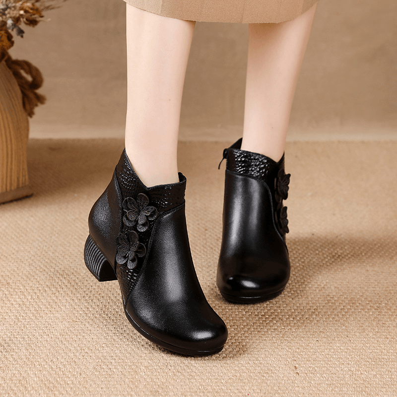 USS Shoes Jany Women's Vintage Thick Heel Ankle Boots