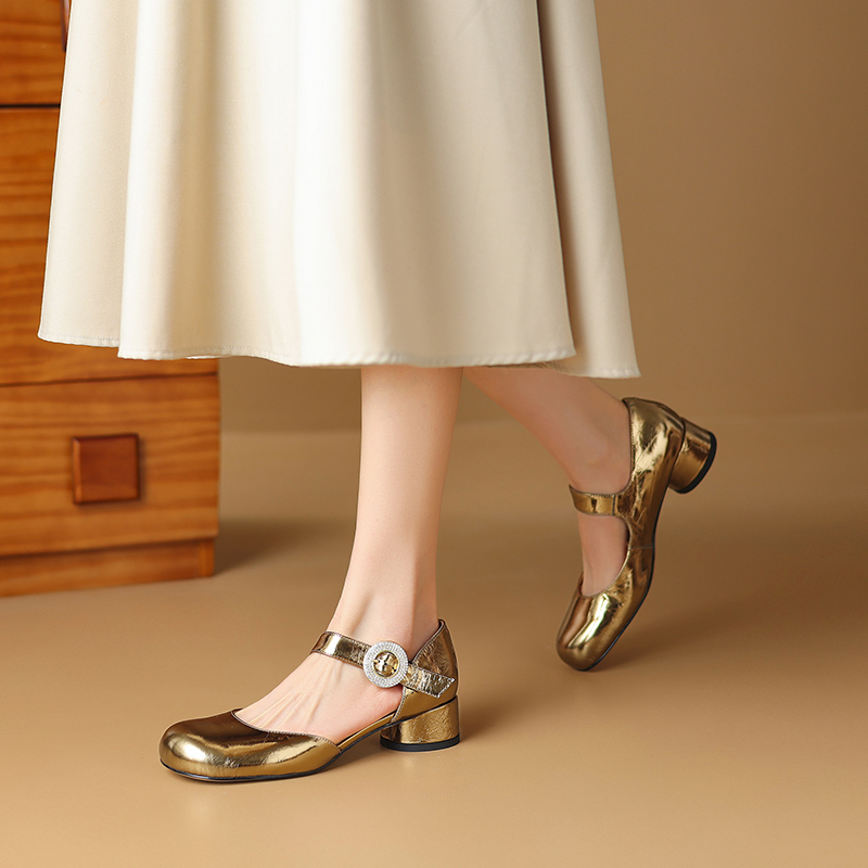 USS Shoes Virginia Women's Round Toe Ankle Buckle Strap Pumps - Luxuryurbanwear