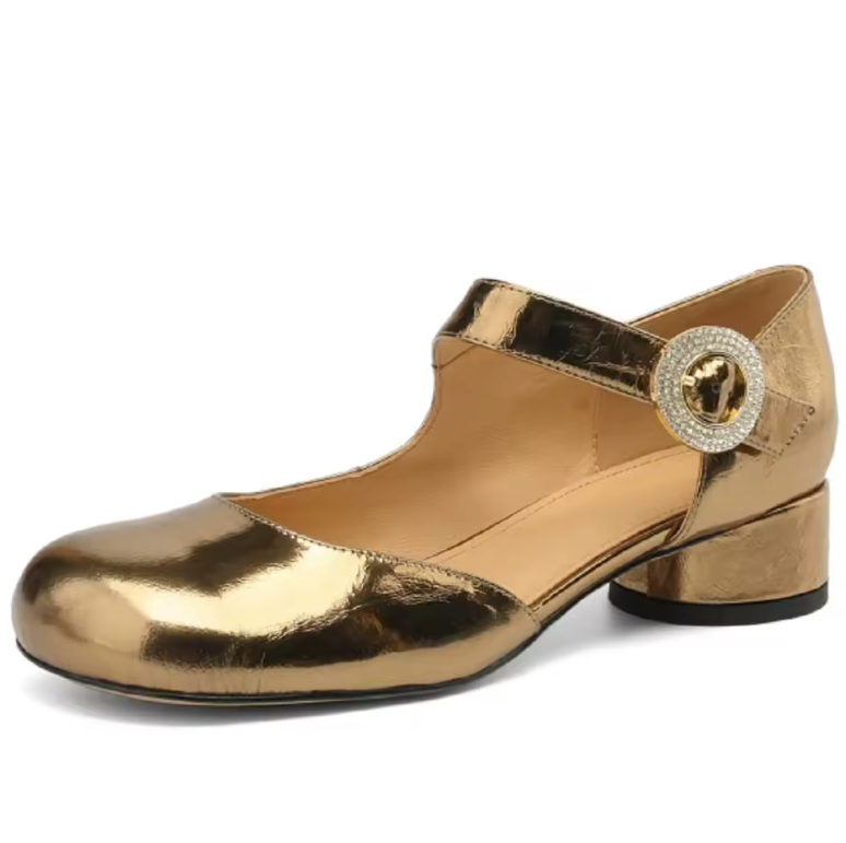 USS Shoes Virginia Women's Round Toe Ankle Buckle Strap Pumps - Luxuryurbanwear
