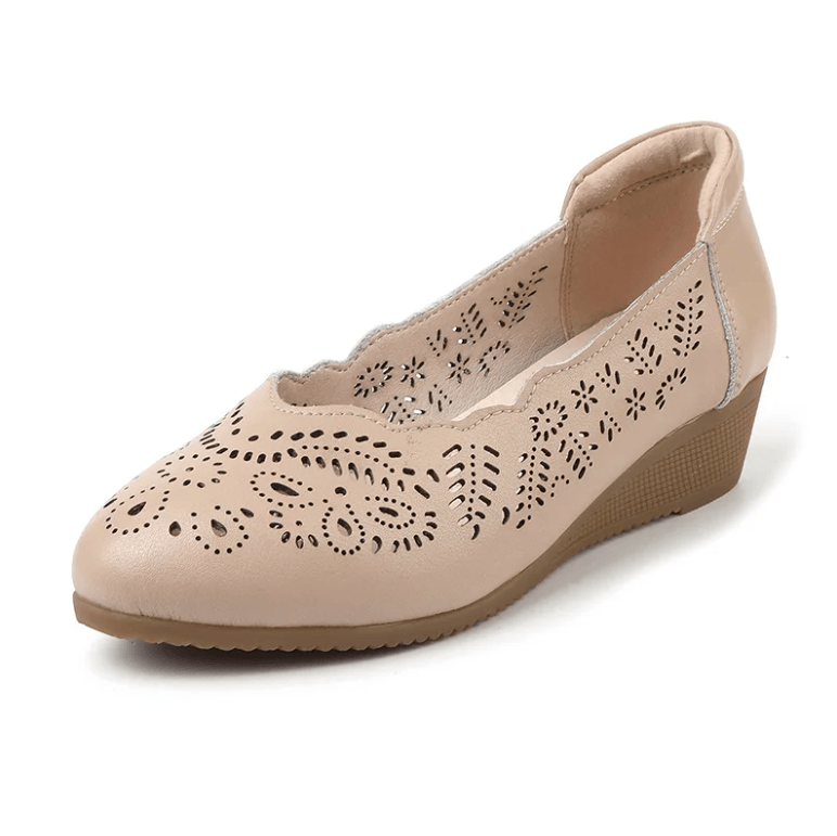 USS Shoes Viviana Women's Leather Breathable Hollow Soft Wedges