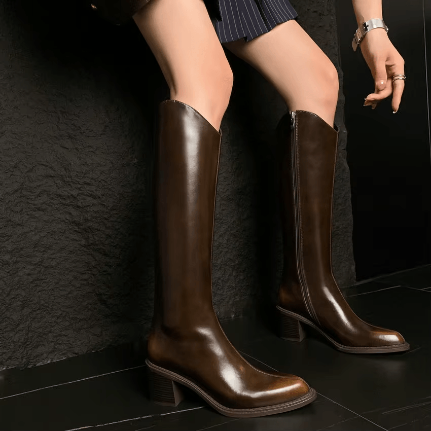USS Shoes Raima Women's Knee-High Square Heel Boots