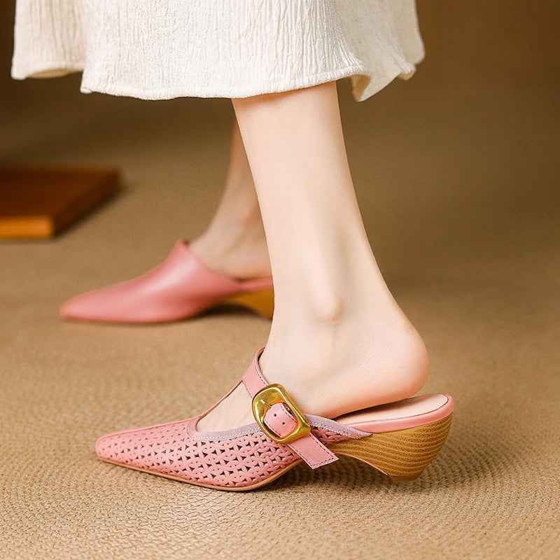 USS Shoes Women's Mary Janes Openwork Leather Sandals