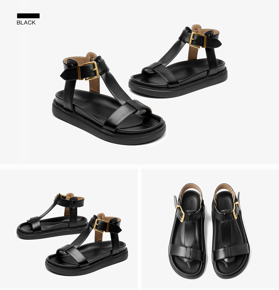 USS Shoes Sara Women's T-Strap Leather Sandal - Luxuryurbanwear