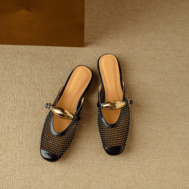 USS Shoes Zoe Women's Leather Breathable Mesh Mules