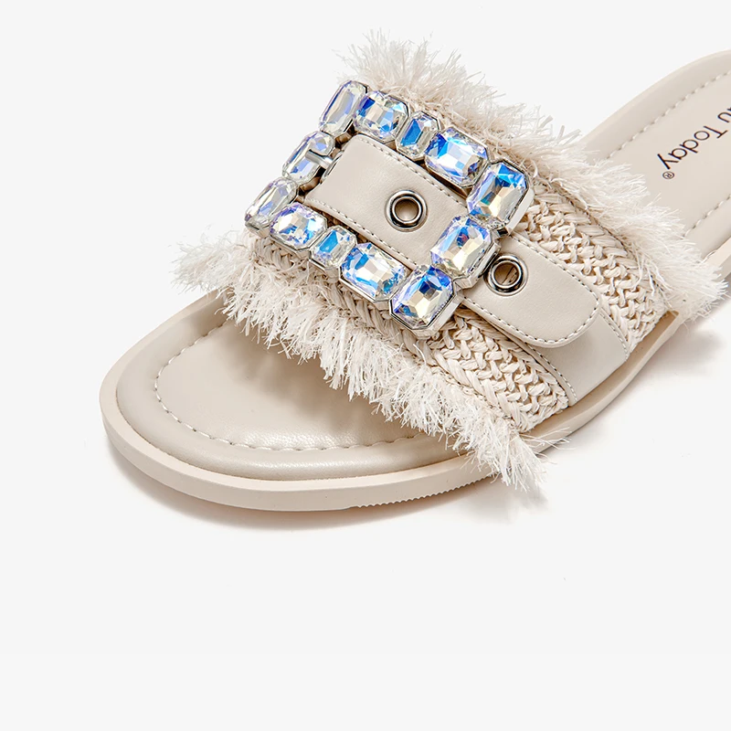USS Shoes Zulma Women's Open-Toe Leather Slippers - Luxuryurbanwear