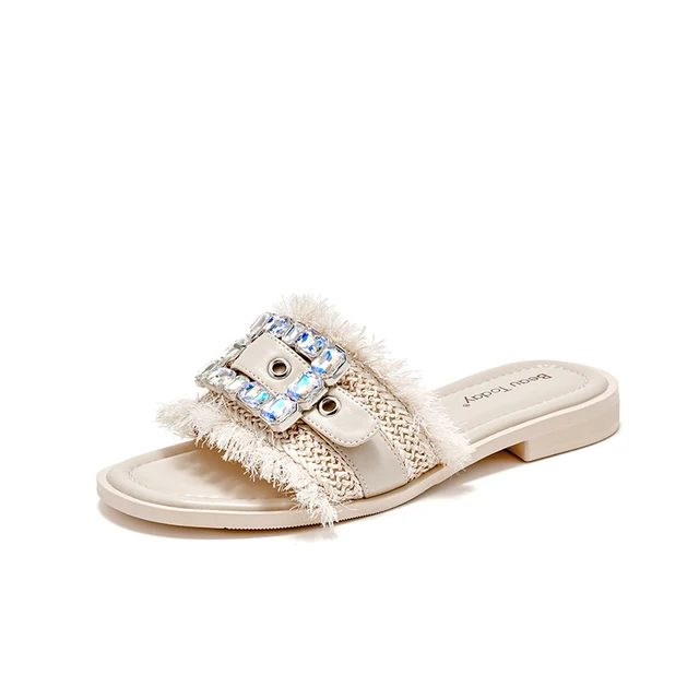 USS Shoes Zulma Women's Open-Toe Leather Slippers - Luxuryurbanwear