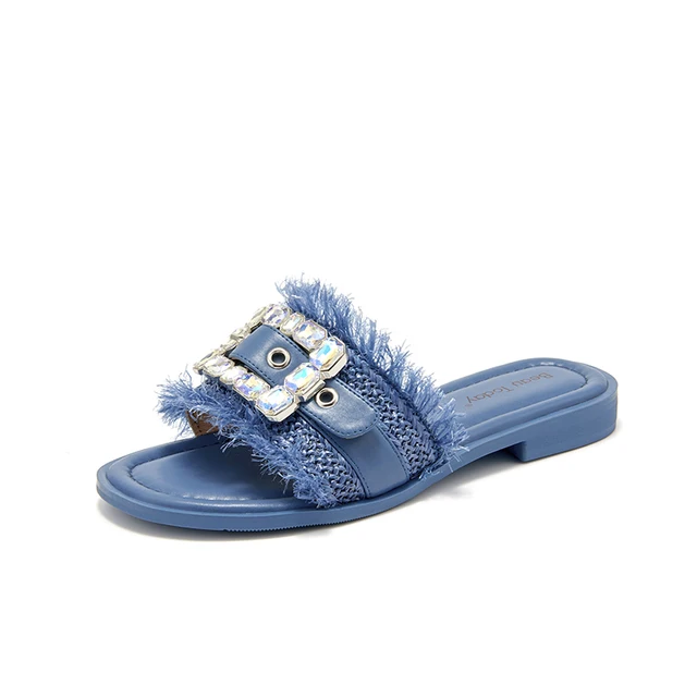 USS Shoes Zulma Women's Open-Toe Leather Slippers - Luxuryurbanwear