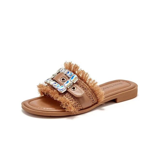 USS Shoes Zulma Women's Open-Toe Leather Slippers - Luxuryurbanwear