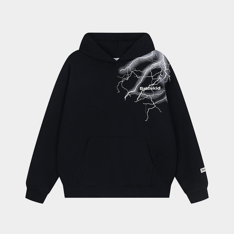 Lightning | Black Hoodie - Luxuryurbanwear