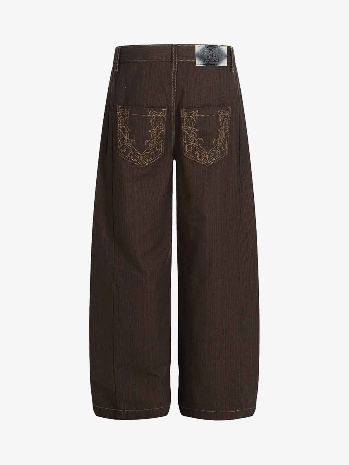 Vintage Contrast Thread Barrel Pants