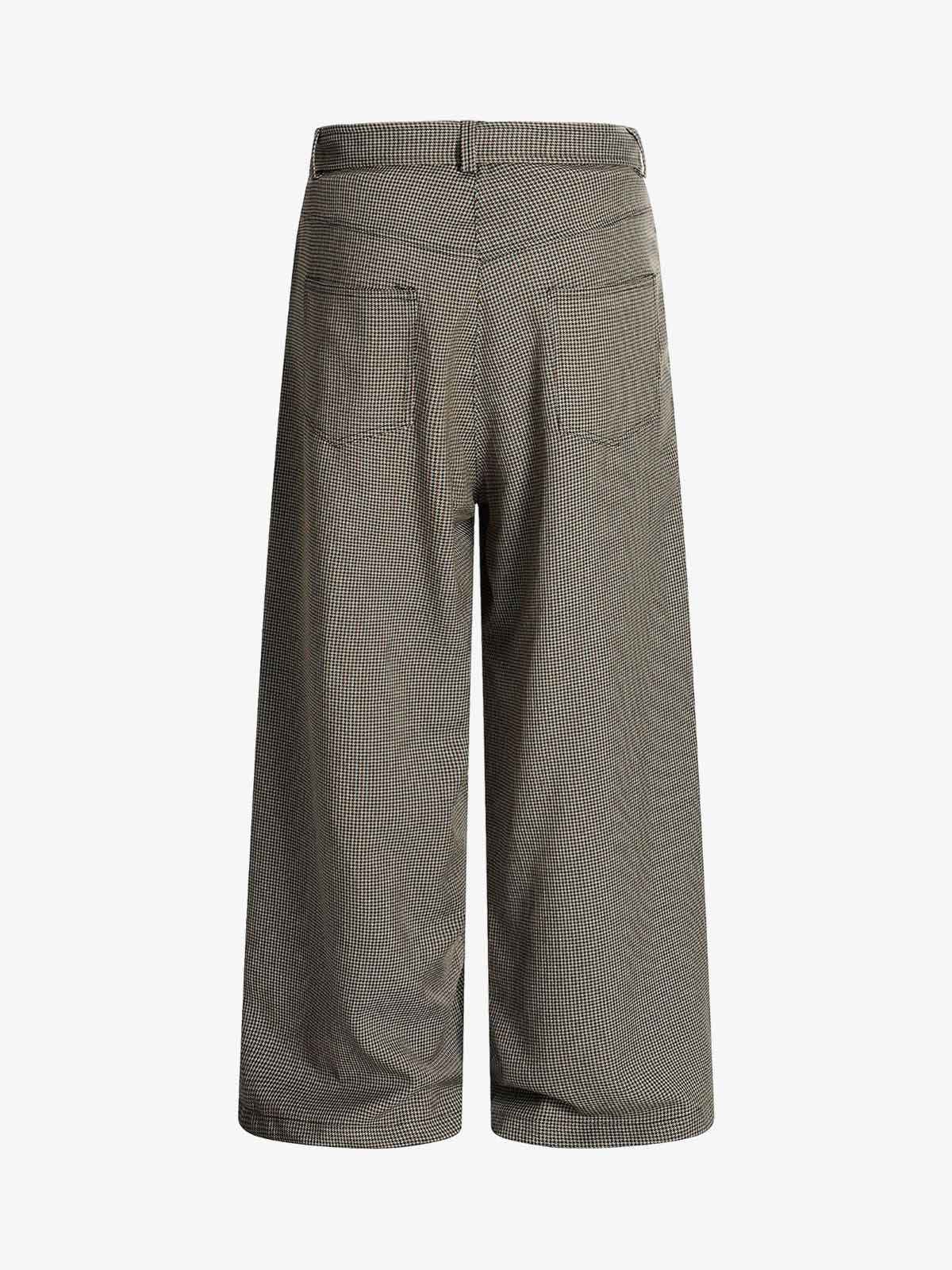 Belted Houndstooth Blazer Pants