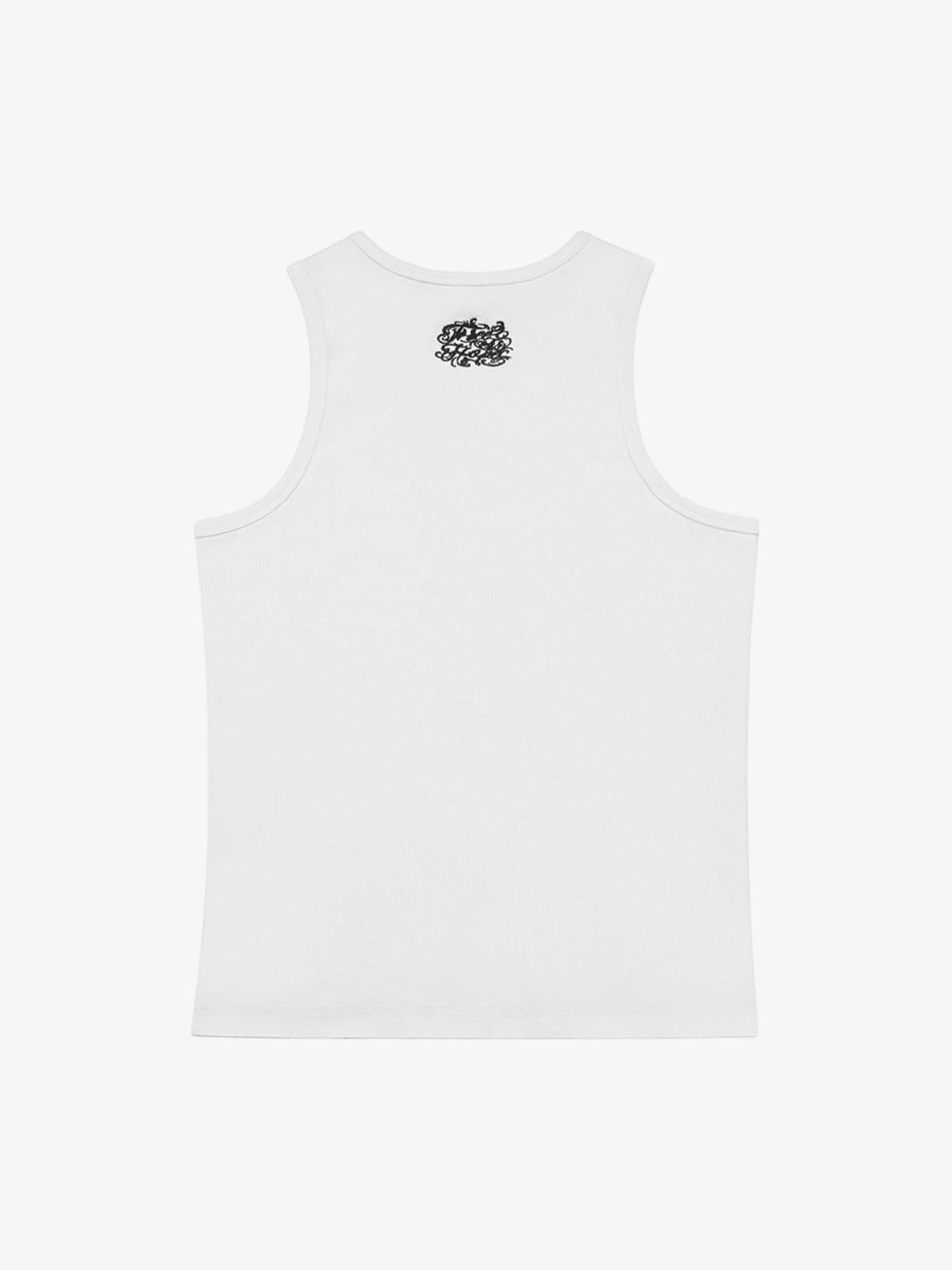 Gothic Lettering Embroidered Ribbed Vest - 2522 - Luxuryurbanwear