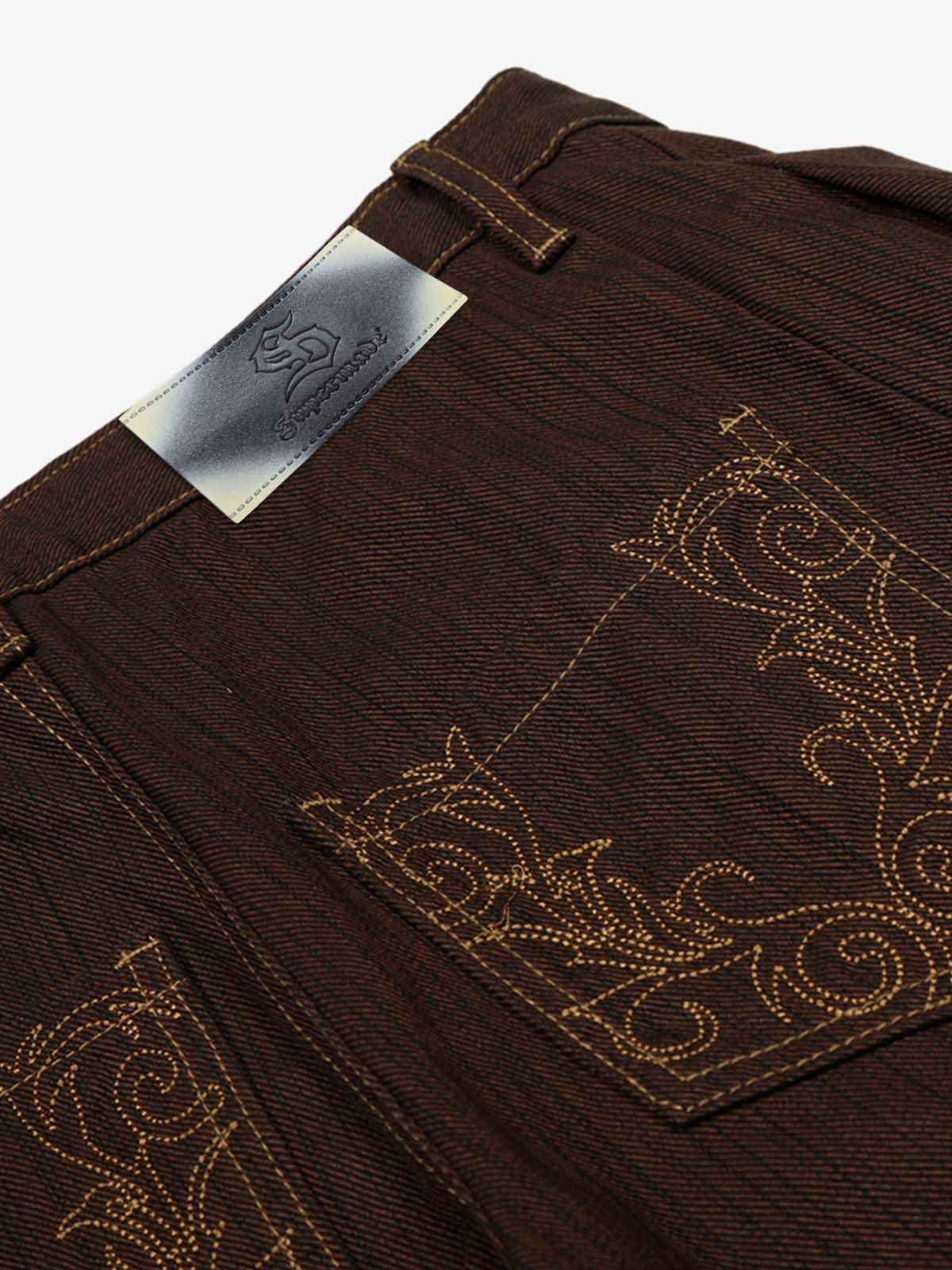 Vintage Contrast Thread Barrel Pants