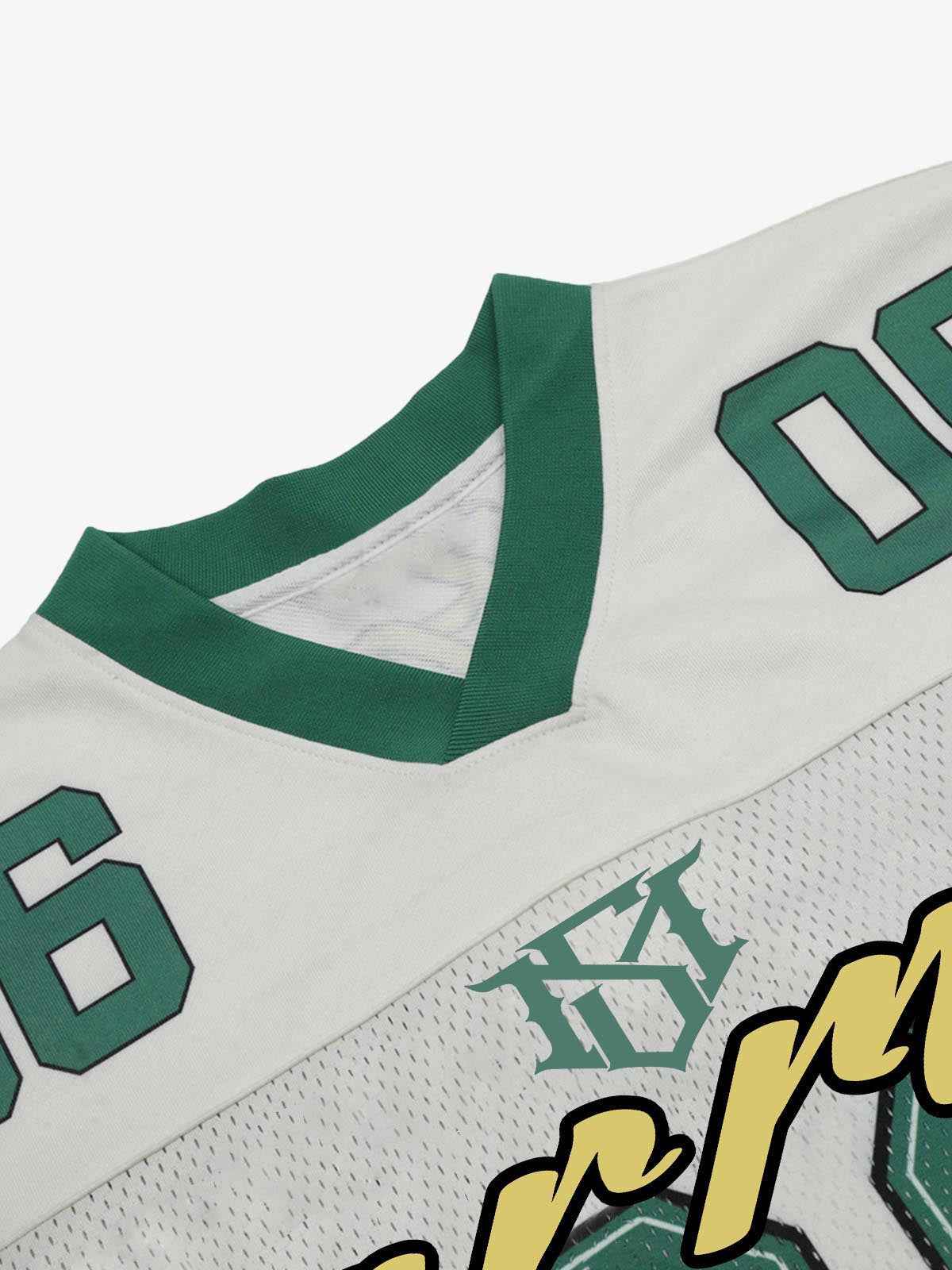 Oversized Sports Jersey V-Neck - Technical Mesh Block Streetwear T-Shirt