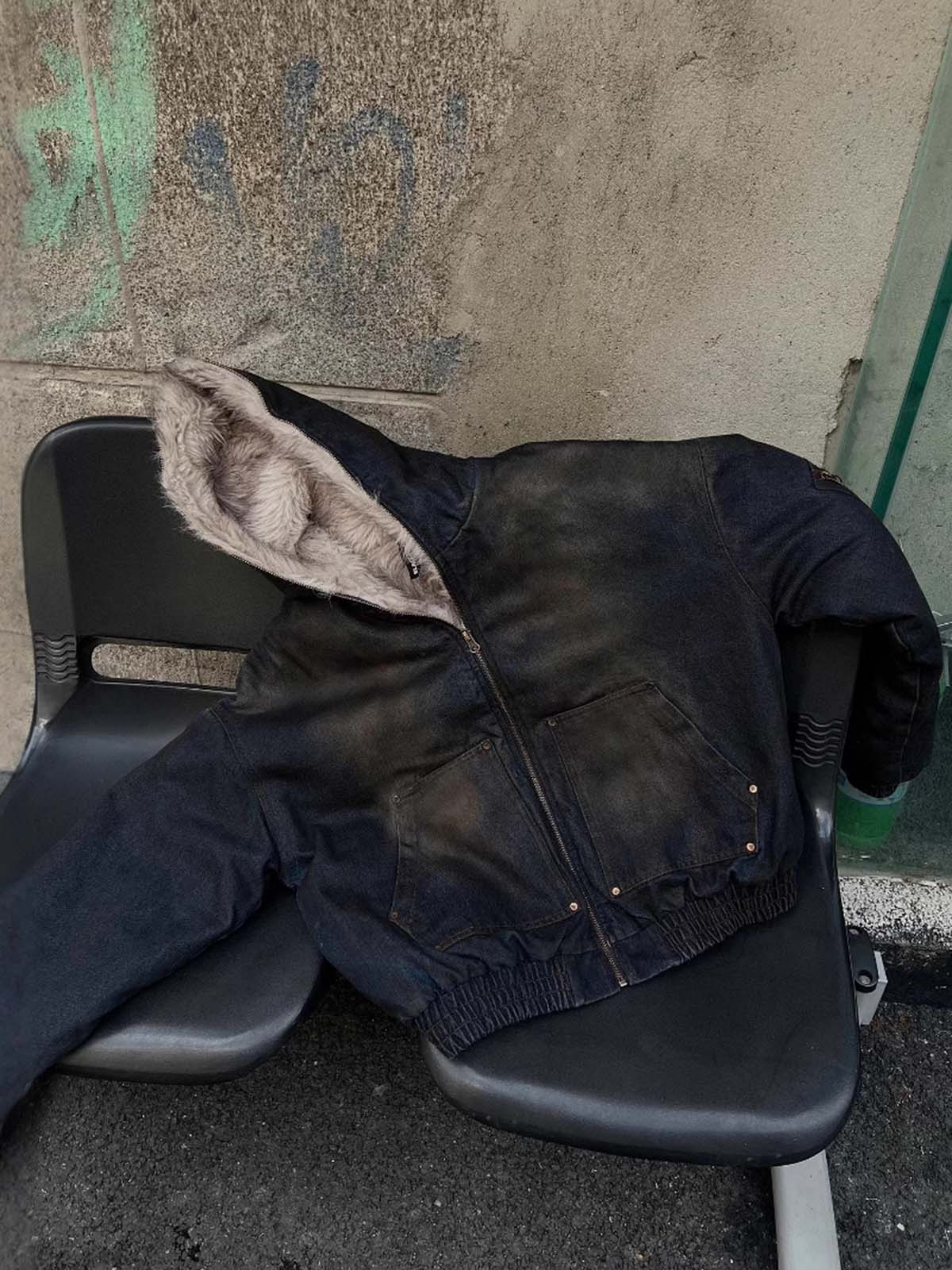 Washed Denim Fur | Hooded Jacket - Luxuryurbanwear